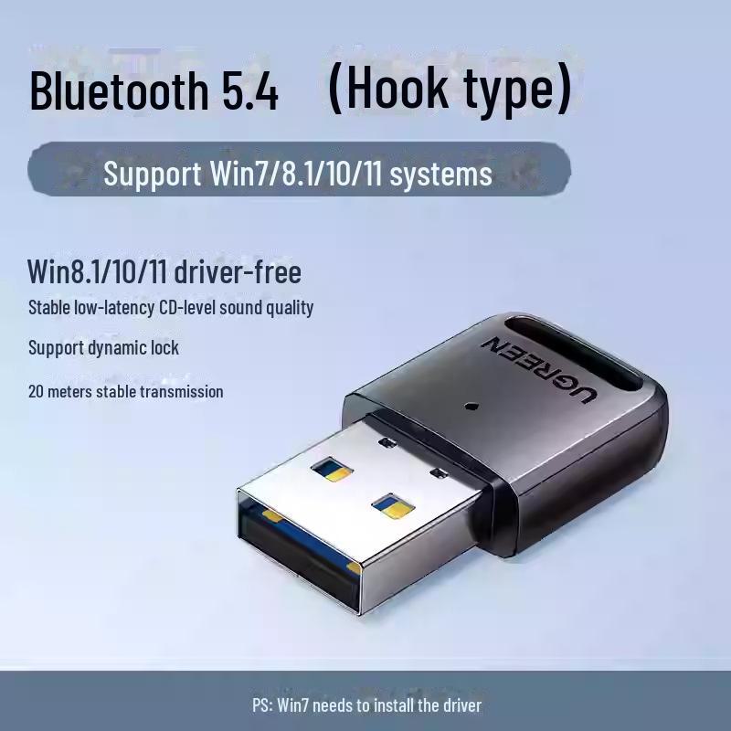 Greenlink Bluetooth 5.0 USB Adapter for Desktop and Laptop Computers (Windows 7/10)