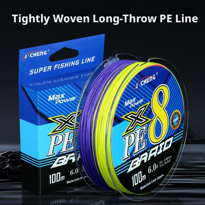 PE Braided Floating Fishing Line 8 Test Strength Strong Pull 100m Diameter 0.1-0.6mm for Long Distance Casting Ocean Beach River