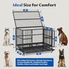 Iron Large Dog Cage Outside Cheap Thickened Square Tube Dogs Cage Kennel Outdoors Border Collie House with Wheels Pet Supplies