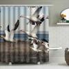 White Duck In Flight Shower Curtain Waterproof Print Home Decor.