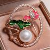 Lotus Pond Moonlight Delicate Lotus Flower Brooch Elegant Attitude Traditional Chinese Style Scarf Pin