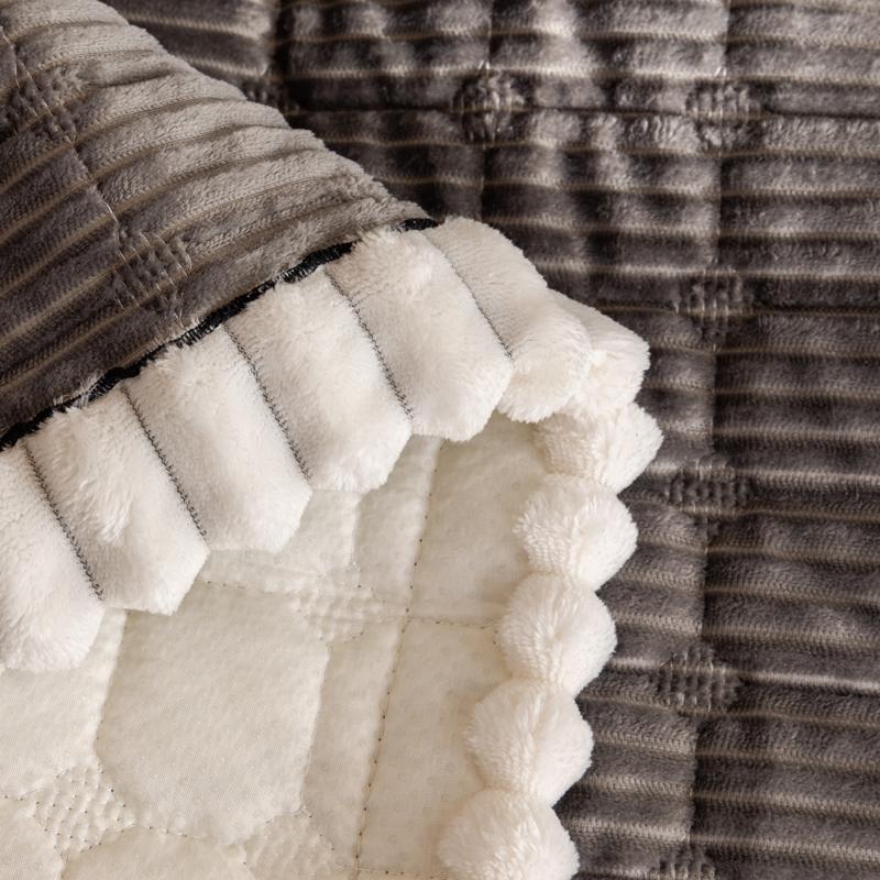Winter Warm Thickening Plush Cushion New Corduroy Quilted Sofa Towel Couch Cover L-shaped Sectional Anti-slip Modern Sofa Cover