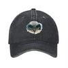 Owl Embroidered Washed Cotton Baseball Cap Dark Gray Vintage Style Adjustable Hat with Detailed Animal Design for Casual Wear