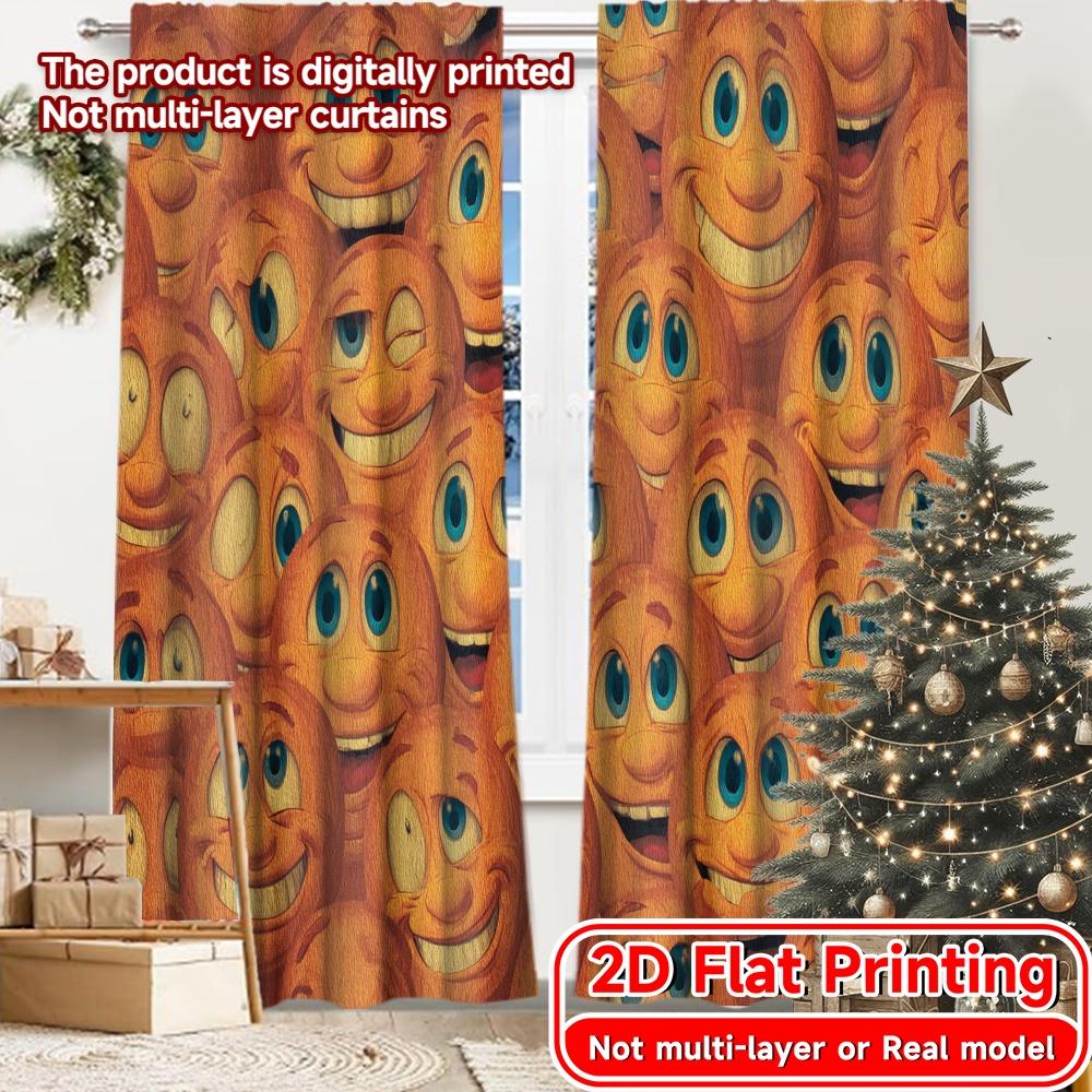 

2D FLAT PRINTING 2pcs Curtains (Without Rod) Cheers to Good Times New yearFestival Popular Curtains&Drapes Durable Polyester 100*130 Grommet Top 1pcs