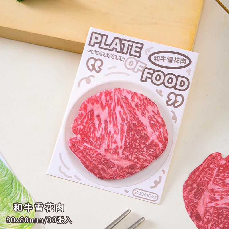 30 Pcs Cute Creative Food Material Sticky Notes Simulate Vegetable Fruits Mini Notes Message Notepad Diy Elf-Stick Memo Pads