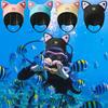 Cat Ears Diving Hood 3mm Neoprene Wetsuit Hood Cute Women Swim Cap for Surfing Snorkeling Water Sports Surf Diving Hat