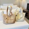Large Capacity Handbag French Style Woven Shoulder Bag Fashion Retro Tote Bag  Ladies Summer Beach Holiday Bag Women Gifts