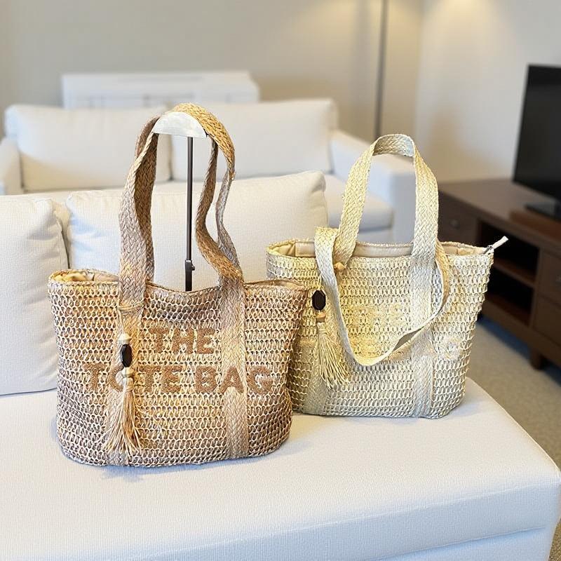 Large Capacity Handbag French Style Woven Shoulder Bag Fashion Retro Tote Bag  Ladies Summer Beach Holiday Bag Women Gifts