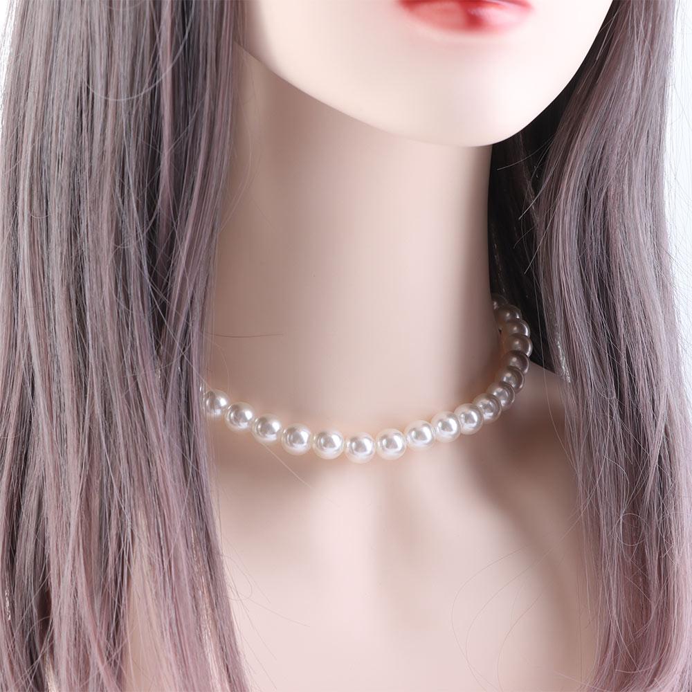 Jewelry Choker Chunky White Pearl Korean Style Pearl Chokers Women Necklaces Clavicle Chains