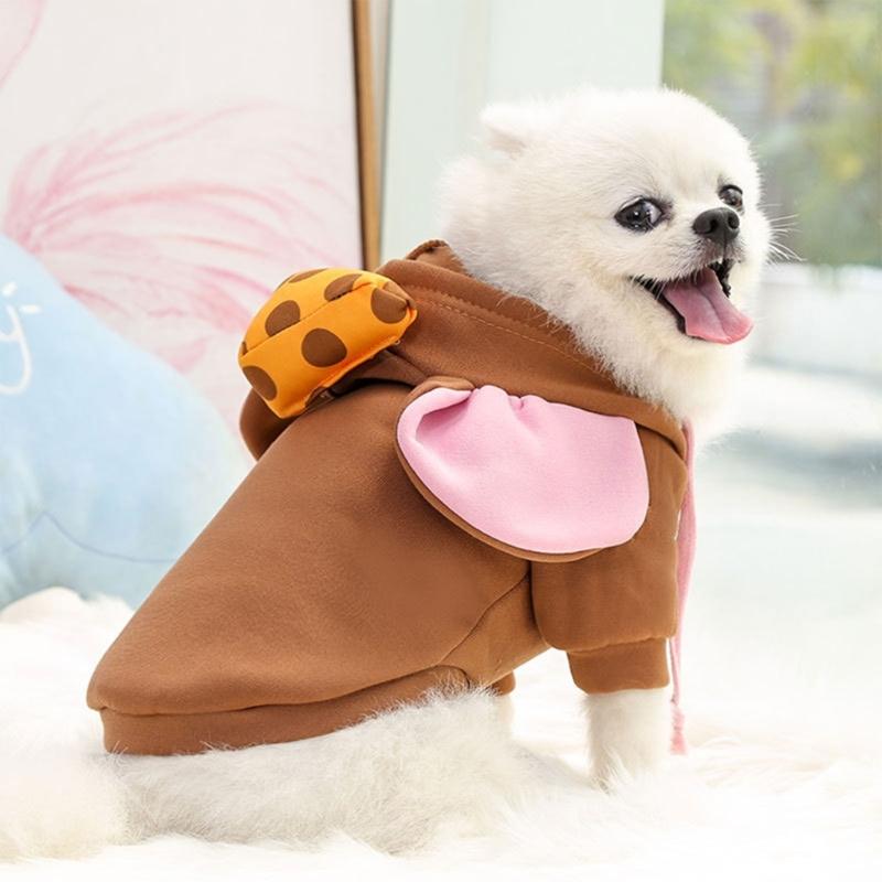 Hunde-Cosplay-Maus-Overall mit Kapuze und Kordelzug, Halloween-Hundepullover, Winter-Cosplay-Party, Pullover für kleine Hunde