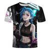 Moda Masculina Camiseta Masculina Estampada 3D Gola Redonda Manga Curta Tendência Street Wear
