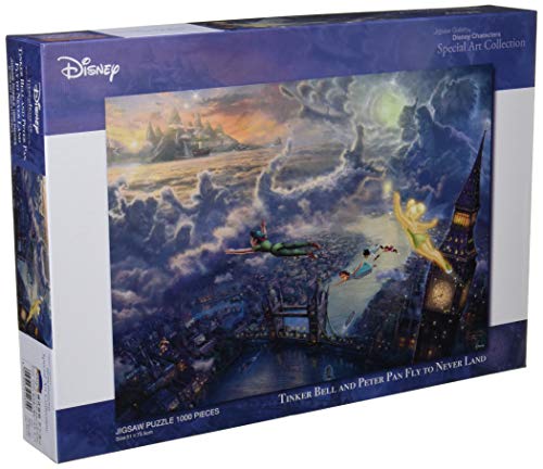 Tenyo (Made in Japan) 1000-piece Jigsaw Puzzle - Disney Thomas Kinkade Peter Pan Tinker Bell and Peter Pan Fly to Never Land (51x73.5cm) D-1000-031 Ca