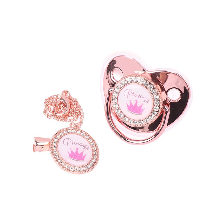 

1Pc Sparkle Crown Pacifier Clip Chain Set Baby Shower Gift Silicone Newborn Dummy Toddler Teether Baby Soother Nipple