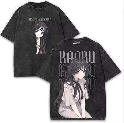 Unisex Plus Size Y2K Washed Short Sleeve T-shirt For Puella Magi Madoka Magica Fans, Unique All-season Fashion Apparel T-shirt