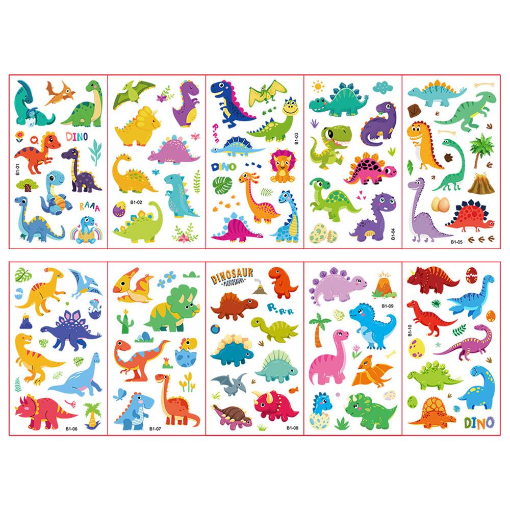10 Sheets/Set Animal Dinosaur Space Watch Children's Tattoo Stickers Face Arm Body Waterproof Temporary Tattoo for Kids Gift