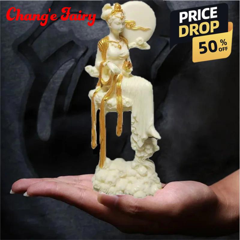 Resin Chang'e Fairy Decorative Sculpture Statue Chinese Mythological Characters Home Room Office Decoration Accessories
