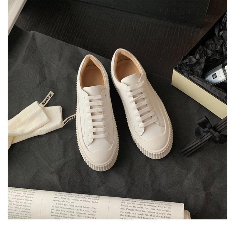 Whole cowhide~ versatile leather platform dad shoes women's tide increases casual little white shoes biscuit shoes muffin shoes board shoes