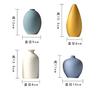 AIVAR Ceramic Single Flower Vase, Stylish Ceramic Flower Vase, Set of 4, Japanese and Western Style, Mini Vases, Suitable for Aquatic Plants, Ikebana,