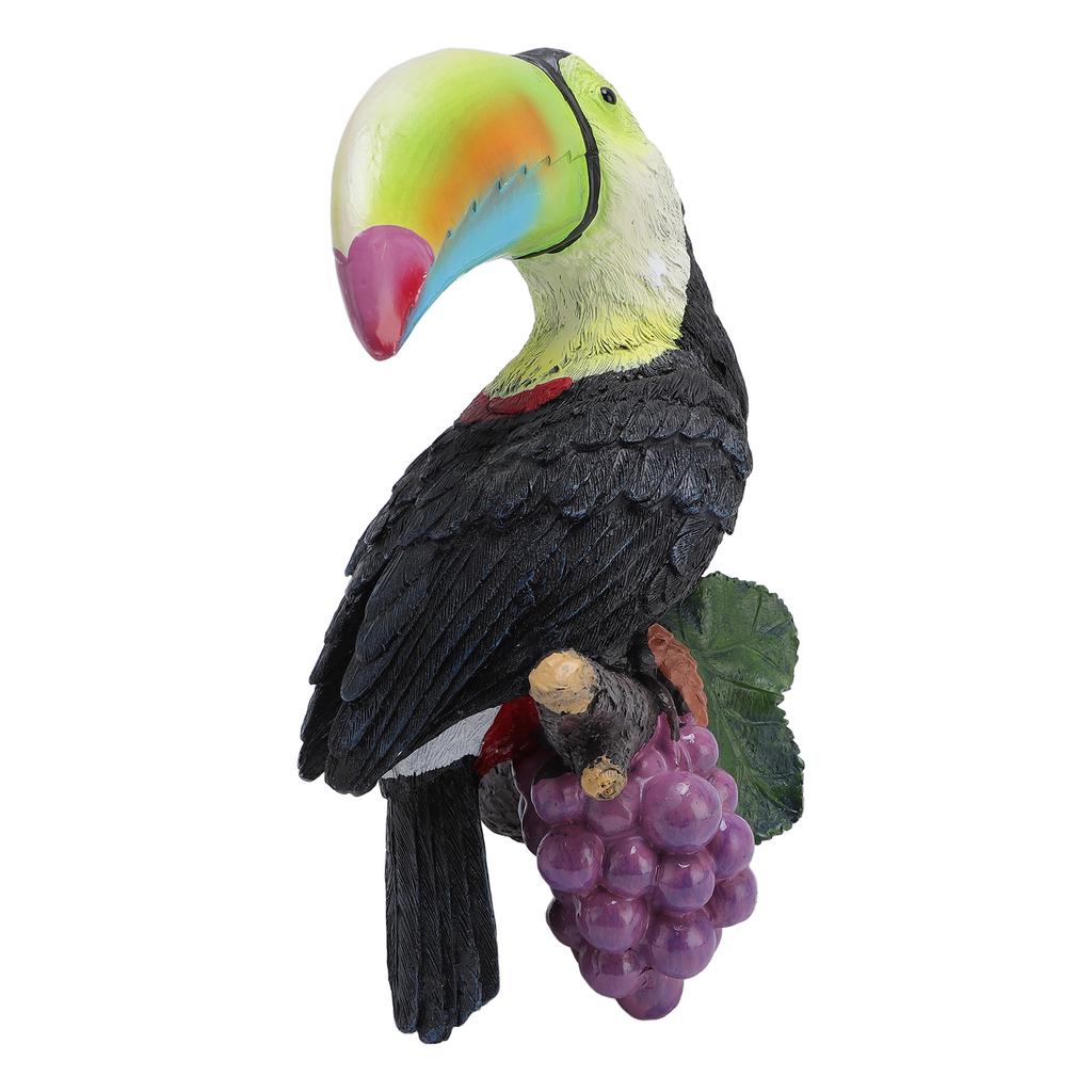 Outdoor Tree Hug Toucan Statue, Exotic Bird Tree Decoration,  ing Resin Face Ornament,  Decor, Art Sculpture for Lawn, Patio, Yard,