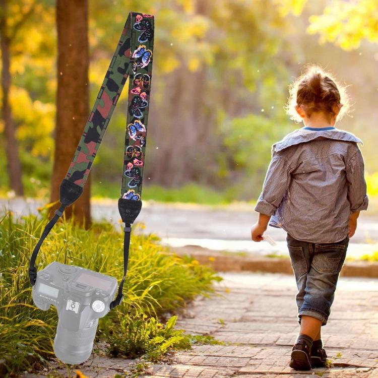 PULUZ Retro Ethnic Style Multi-color Series Butterflies Shoulder Neck Strap Camera Strap for SLR / DSLR Cameras