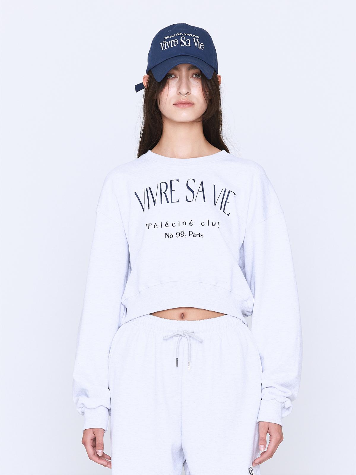 Свитшот Lazy Lake Vivre Sa Vie Светло-серый Женский Light Gray/One