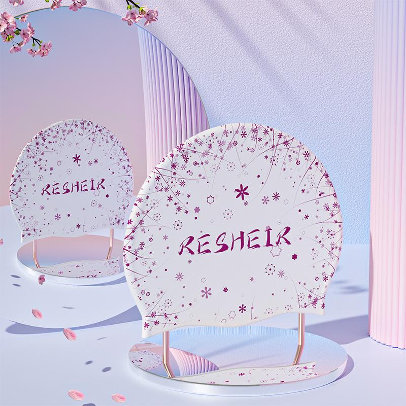 Fashion Printed Swimming Cap Women Silicone Waterproof Long Hair Special Swimming Caps Adult Ear Protection Swim Caps for Women