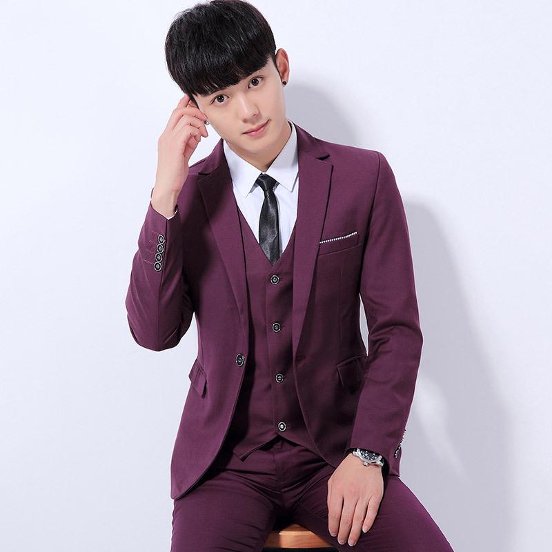 European Size Men's Three-Piece Wedding Suit - Thickened Formal Attire for Grooms