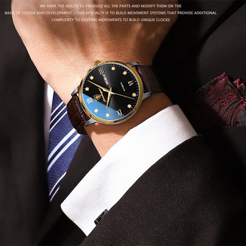 2023 neue Heiße Herrenuhr Wasserdicht Leuchtende Mode Diamant Uhr Lederband Top Business Uhr Automatikuhr mit Uhrenbox