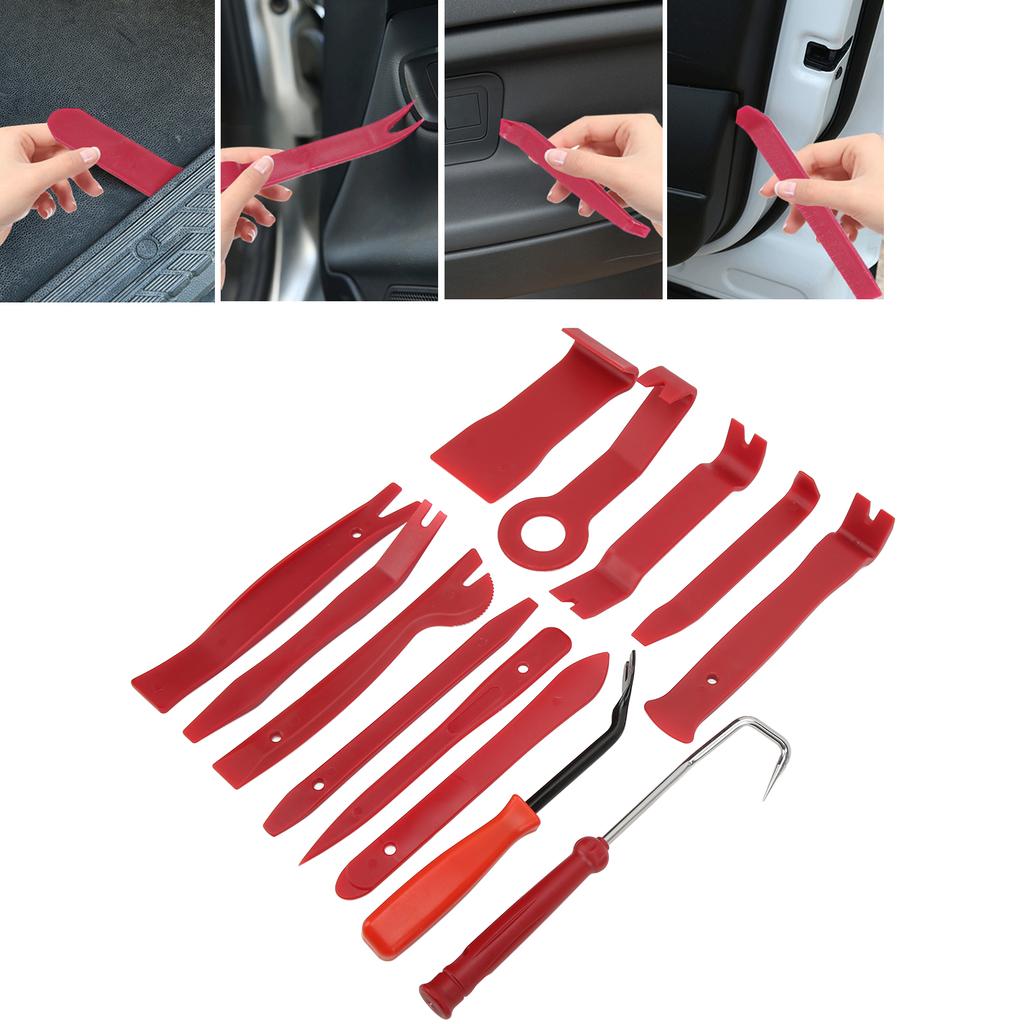 13pcs set Car Auto Trim Removal Tool Kit Red with 5in Screw Driver  Oil Seal Fastener Remover Oxford Bag
