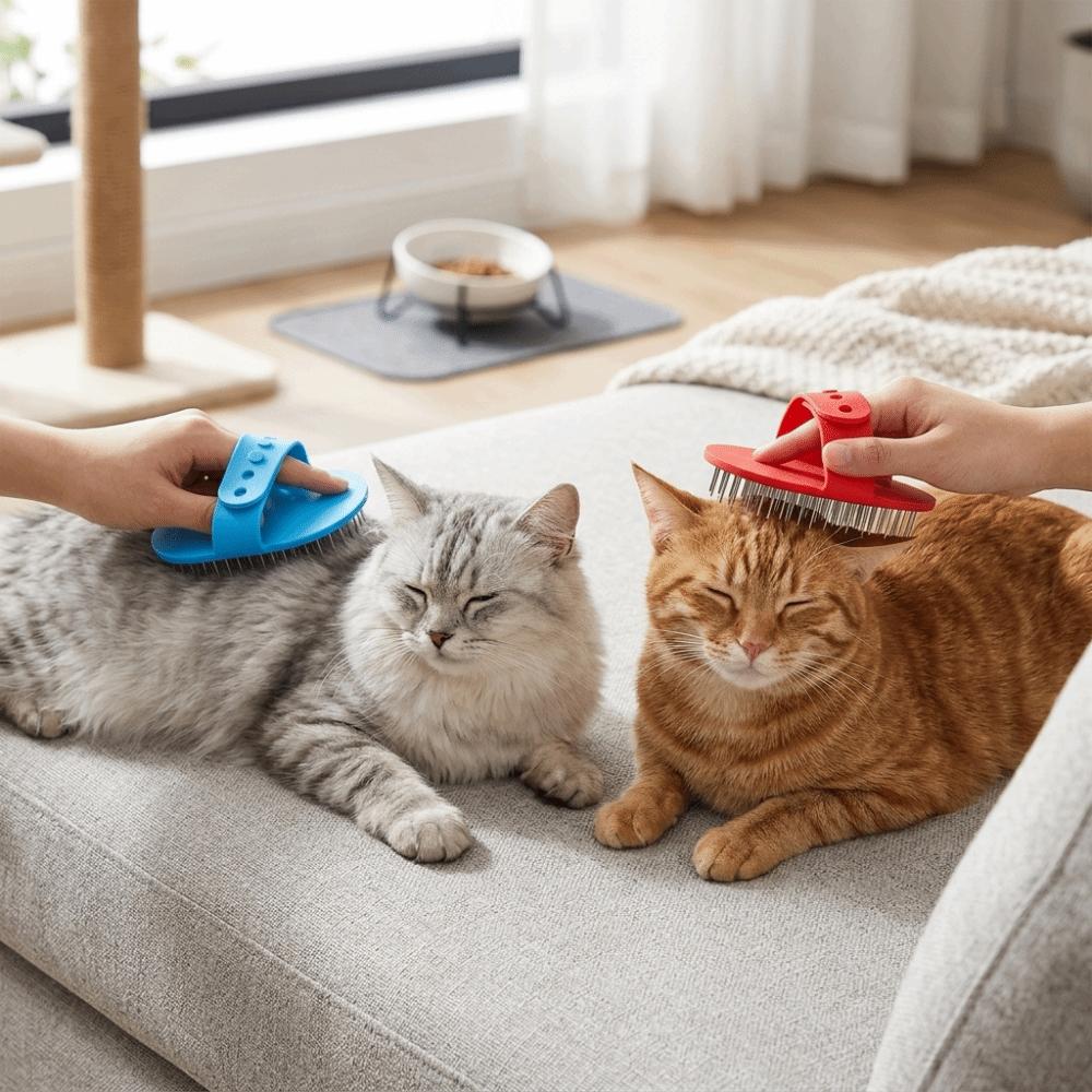 Metal Pin Pet Bath Brush Rounded Pin Tip Dog Deshed Tool Slicker Bath Comb  Skin Massage Care