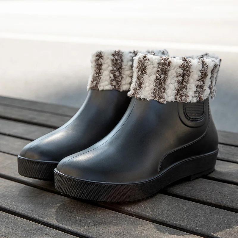 Módní Chelsea dešťové boty Zelené gumové boty Dámské Čtyřsezónní Dospělé Galoše Nadměrná velikost 41 Dešťové Vodotěsné boty 2025