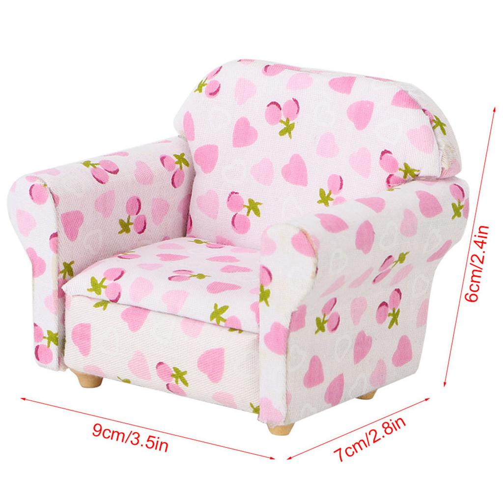 Dollhouse 1:12 Miniature Couch Armchair Single Sofa Dolls DIY Accessories