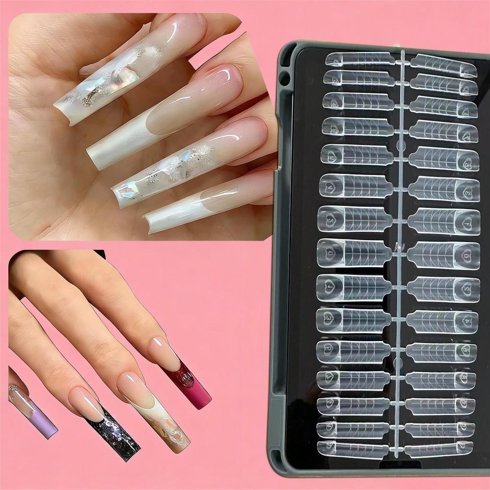 75/150Pcs Transparent Space Nail Forms Reusable Poly Gel Forms  Manicure Tools