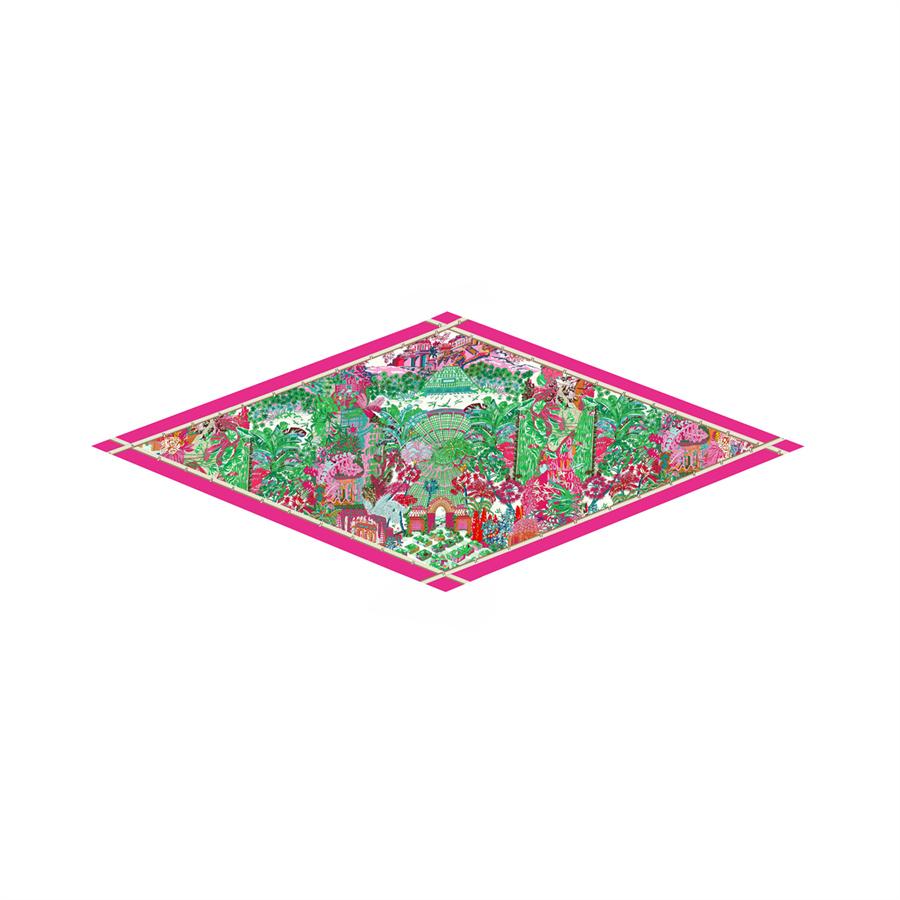 Diamond Scarf Garden Print Brand Silk Scarves Wraps Women Luxury Bandana Headband Lady Hijabs Foulards Neckerchief Shawls
