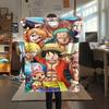 1PC Anime One Piece Patterned Flannel Blanket Suitable For All Seasons For Home Decor Warmth And Comfort Gifts Holiday Present