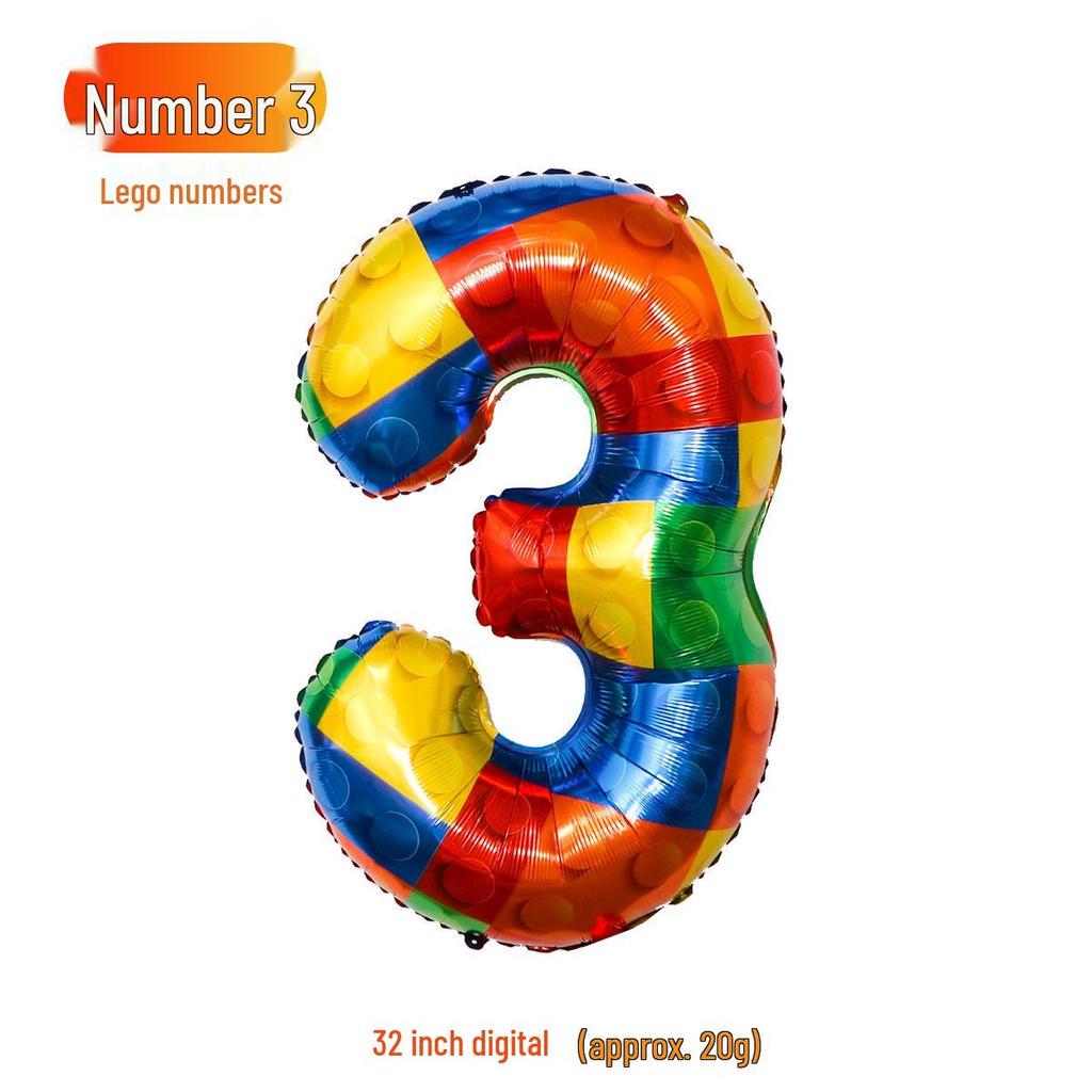 32-Inch Gradient Color Aluminum Foil Number Balloons - US Version