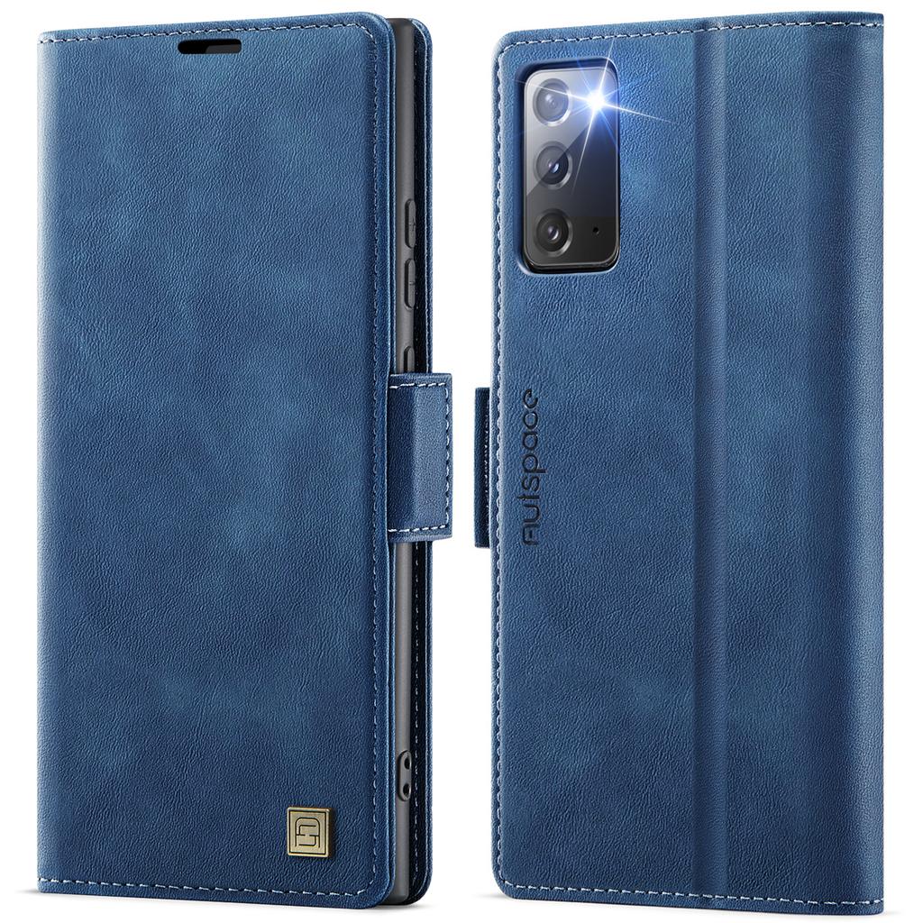 Für Samsung Galaxy Note20 5G Hülle AUTSPACE A11 RFID-Blockierend Retro Leder Handy Brieftasche Abdeckung