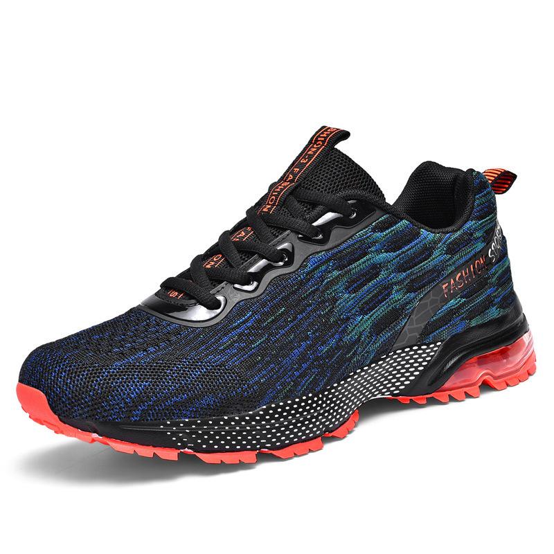 Large Size Men's Shoes Sports Shoes Casual Fly-woven Running Shoes Men's Trendy Shoes Marathon Running Shoes Platform Running Shoes