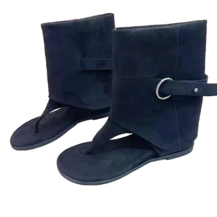[Fanfna] Inner increase 4cm retro style Roman cool boots high top toe open toe sandals summer wear single boots women