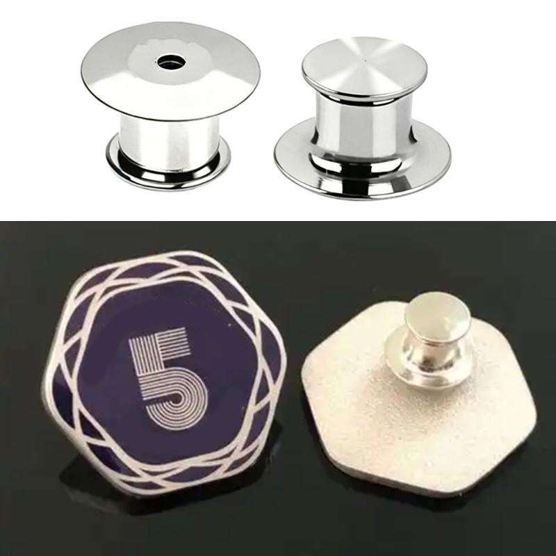 Anstecknadel-Rückseiten für die Reparatur von Abzeichen und für Broschenprojekte, Metall-Kupplungsrückseiten mit flachem Kopf in Silberton mit 1 cm Basis für das DIY-Herstellen von Anstecknadeln