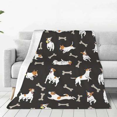 Coperta in Flanella per Cani Jack Russell Terrier Simpatico Animale Calda Morbida Coperta da Lancio per Divano Letto Viaggio Stampa Copriletto Copridivano