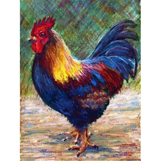 DIY 5D Diamond Painting Rooster Hen Chicken Full Round Diamond Embroidery Cross Stitch