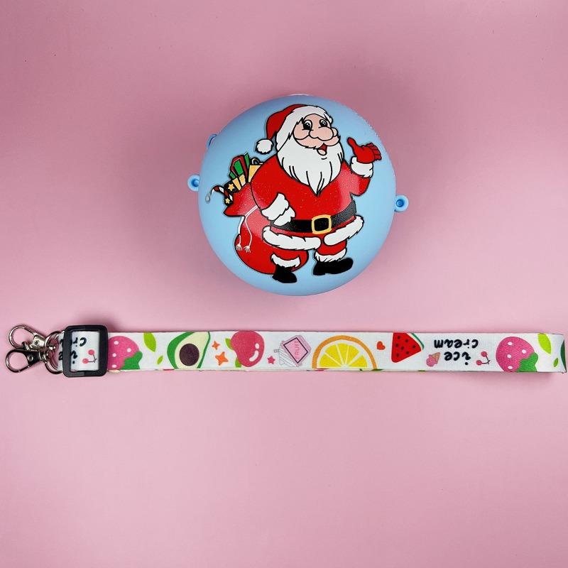 

Кошелек для монет Деда Мороза Мультяшная сумка для монет Сумка для хранения Детский кошелек Сумка через плечо Круглая силиконовая сумка