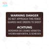Halt Metall Zeichen Deutsch Achtung Warnschilder Gefahren bereich Warn plakate Vintage Metall Plakette Weißblech Wand dekorative
