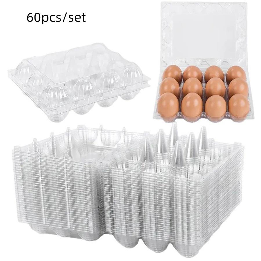 Transparent Shatter-Resistant Egg Cartons Reusable 12 Grids Egg Cartons for Chicken Eggs Durable Shockproof Egg Organizer Box