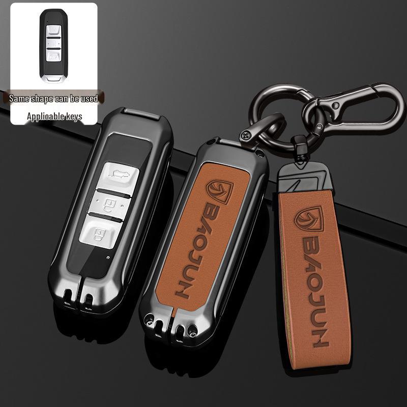 Baojun 560/530/510/E100/730/310w/E200 Car Key Case with Buckle - Metal Shell for Men and Women