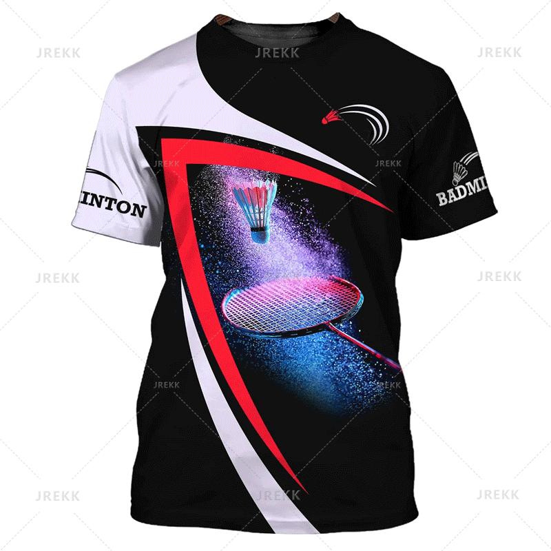 Summer Vintage 3D Sports Badminton Printing T Shirt Kids Fitness Lovers Graphic Short Sleeves Gym Fashion Streetwear T-shirts Clothes