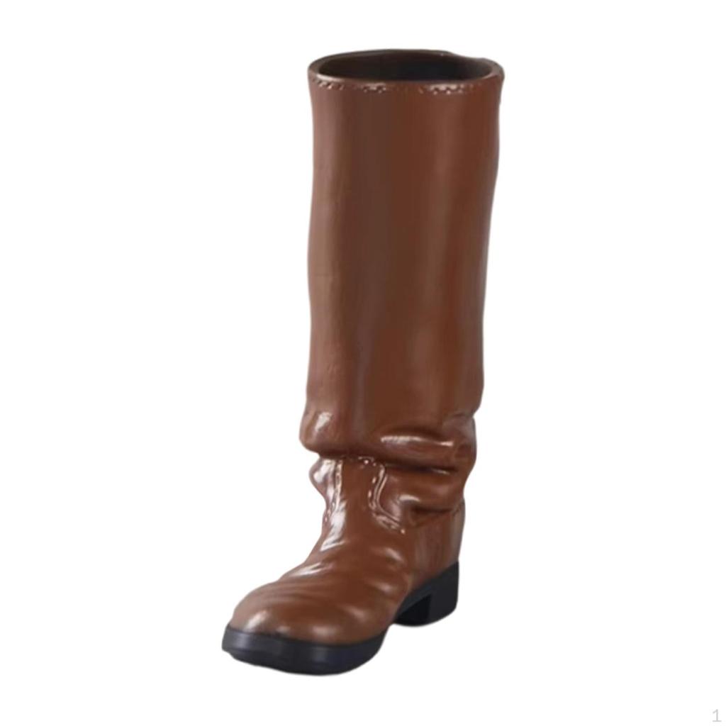 1 Pair Action Figure Doll Boots with High Heel Pirate Footwear PP Construction Round Toe Suitable