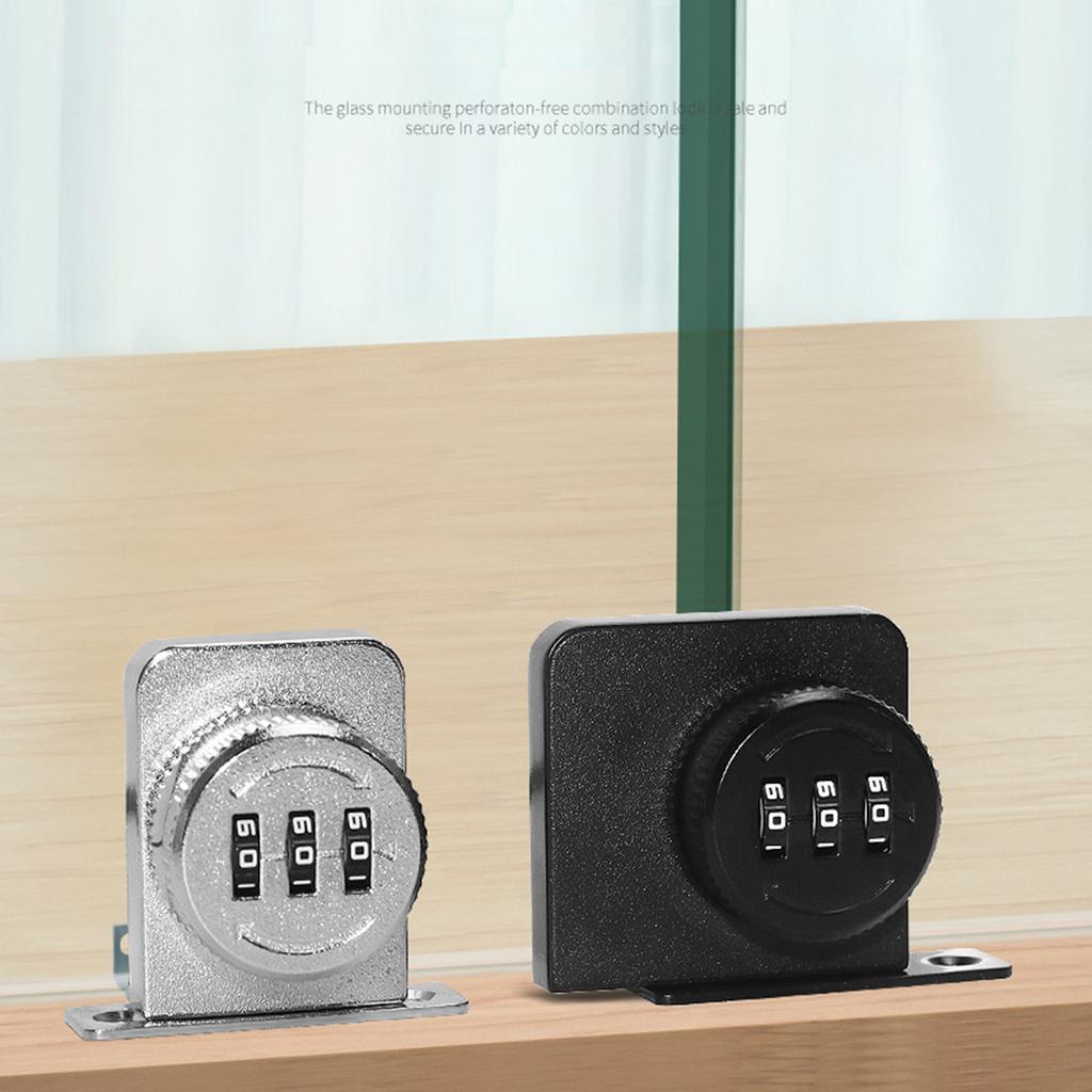 Cerradura de Vitrina de Cristal Cerradura de Combinación de 3 Dígitos Cerradura de Contraseña de Armario Cerradura de Aleación de Aluminio para Archivador Cerradura Antirrobo de Cajón