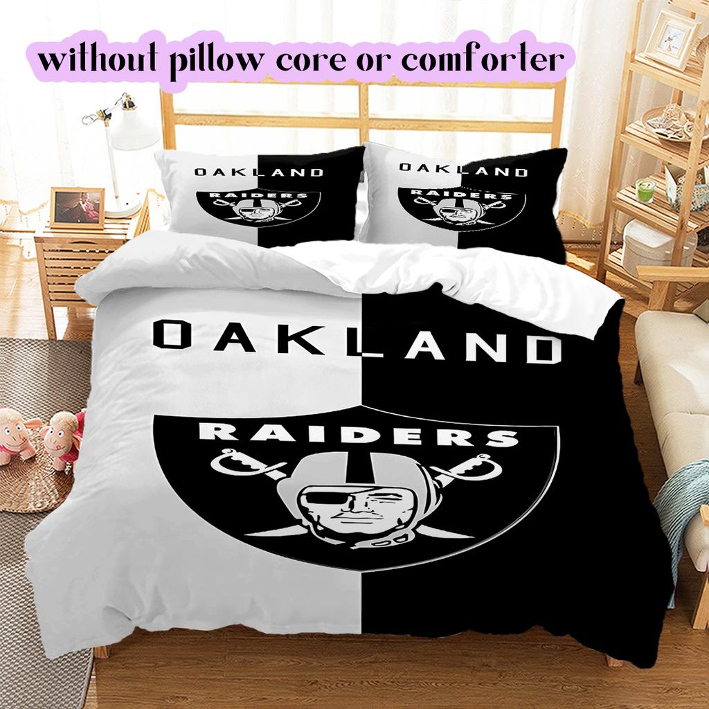 Las Vegas Raiders Vzor Povlečení Přikrývka Sada Povlak na přikrývku Povlak na polštář Domácí Dekorace Narozeninový Dárek (1 * povlak na peřinu + 2 * povlak na polštář, bez jádra)